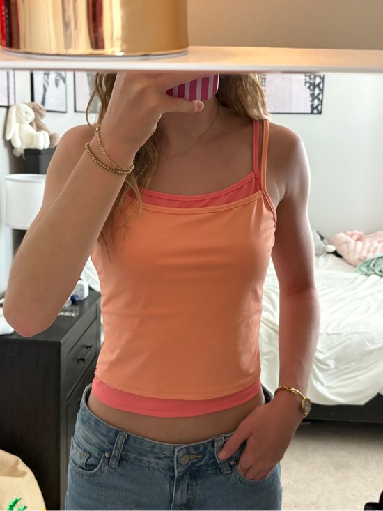 Tops - Peach & Pink Layered Cami Top